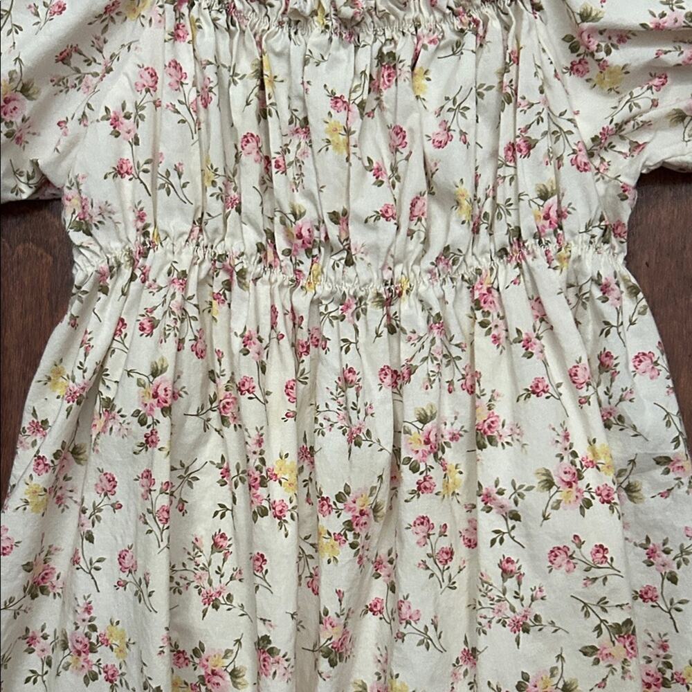 Super Cute Girl’s Cottagecore Floral Puff Sleeve Dress, Size Large (Aprx Size 4) - Picture 5 of 11